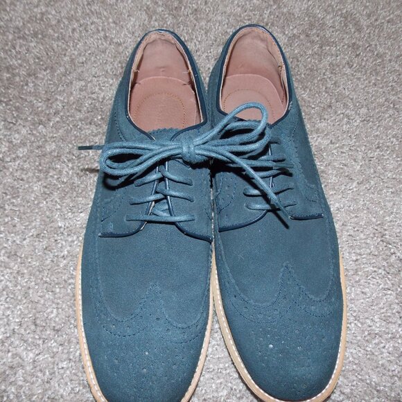 Land's End Blue Suede Oxford Size 10 - Picture 4 of 11